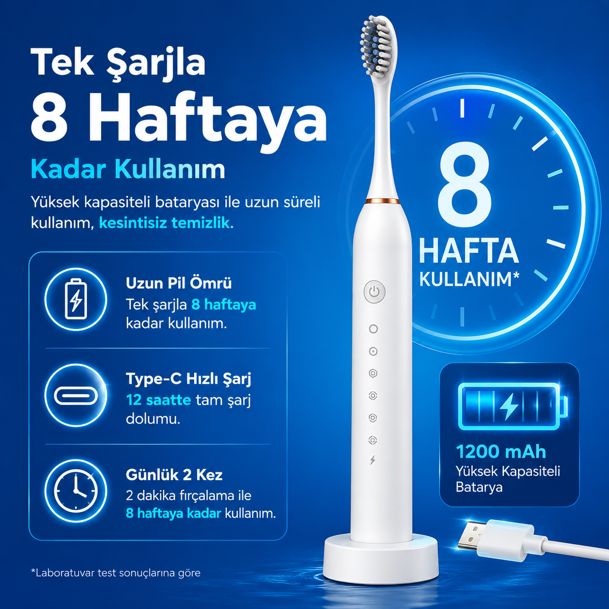 OralTech™ Akıllı Elektrikli Diş Fırçası | Sonik Teknoloji ile Derin Temizlik