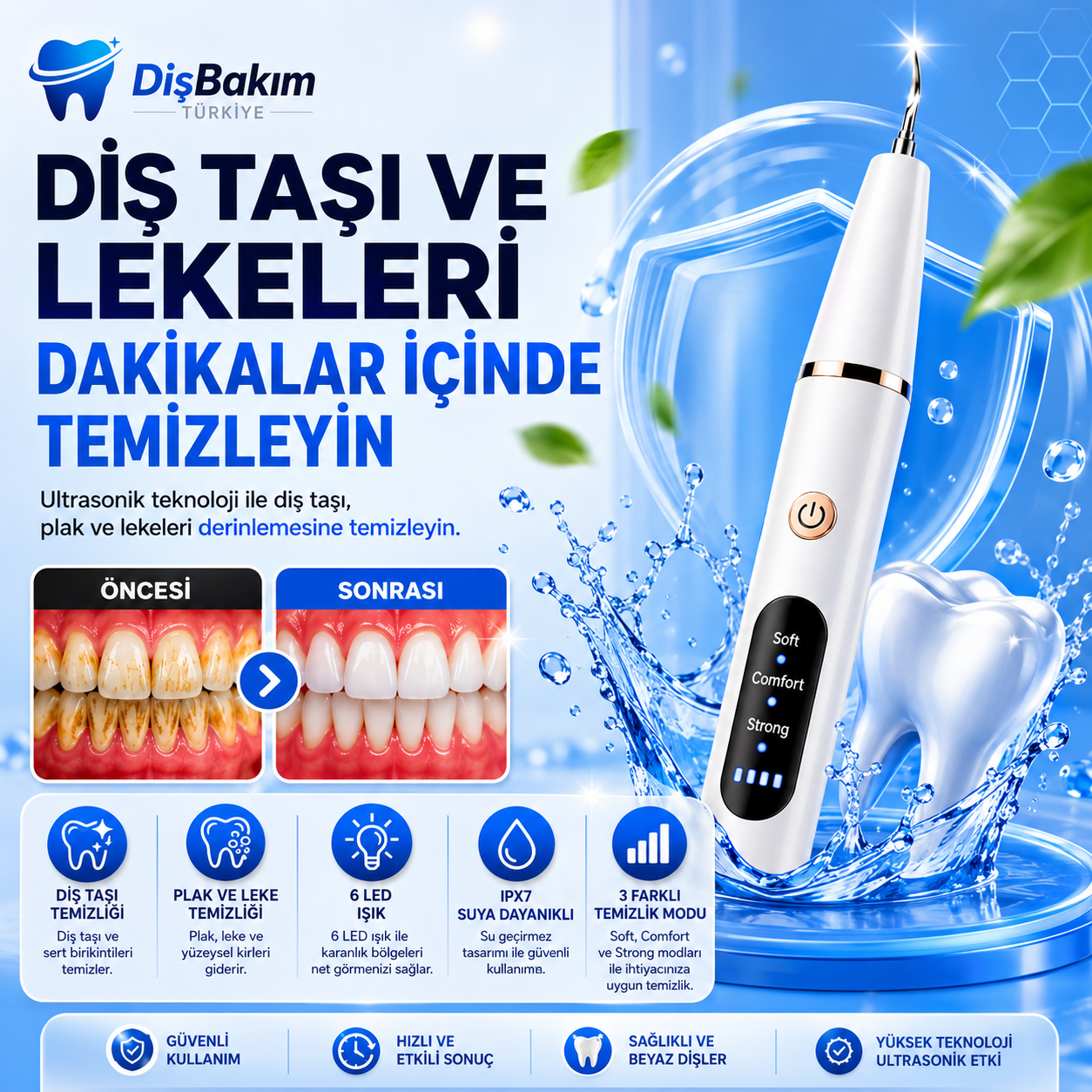 Akıllı Ultrasonik Diş Taşı Temizleme Cihazı