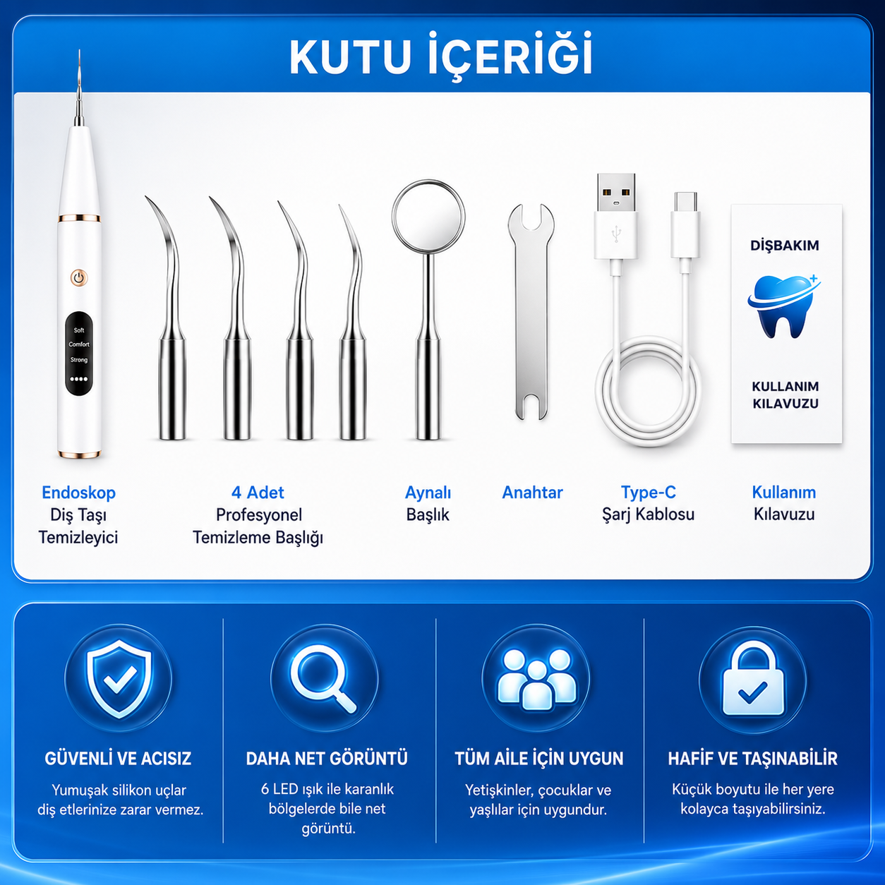 Akıllı Ultrasonik Diş Taşı Temizleme Cihazı